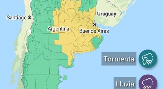 Alerta amarilla en Rafaela por tormentas y vientos fuertes