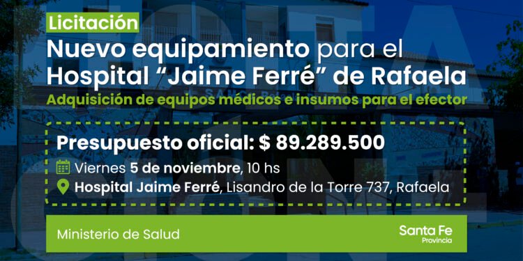 Comprarán equipos médicos por 90 millones de pesos para el Hospital Jaime Ferré