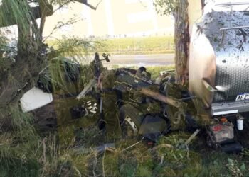 Tremendo accidente de un camión cisterna con leche cruda en Sa Pereyra
