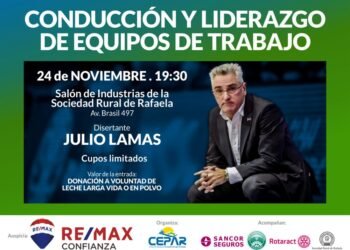 Julio Lamas dará una charla motivacional en Rafaela