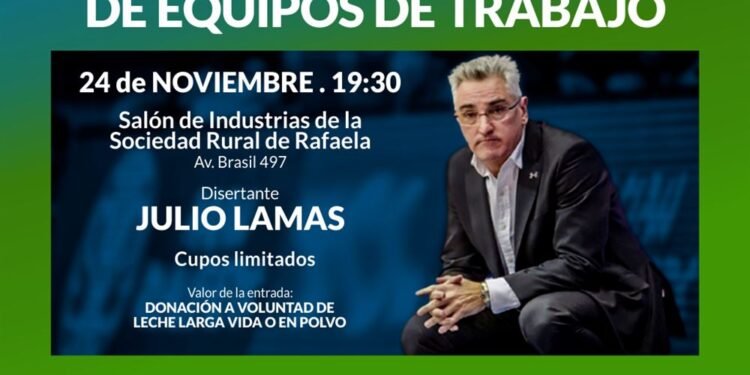 Julio Lamas dará una charla motivacional en Rafaela