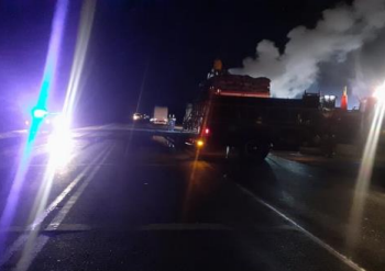 RN 34: se le prendió fuego una carga de carbón