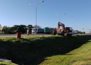 Gravisimo accidente sufrió un trabajador en el acceso Sur a Rafaela