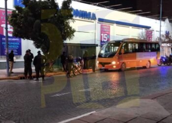 Momentos de tensión en un colectivo de la Línea 4