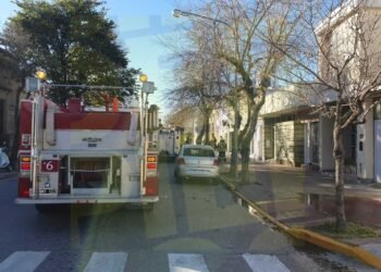 Bomberos colaboraron ante un principio de incendio en barrio San Martín