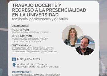 UNRaf: Jornada sobre los desafíos del trabajo docente en la vuelta a la presencialidad
