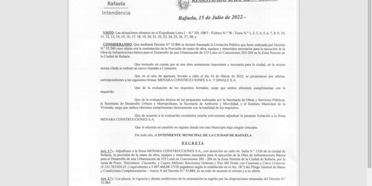 Otro paso para la urbanización de 315 lotes en el Noreste de Rafaela