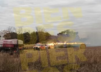 Cuantiosas pérdidas por incendio de rollos en un campo rafaelino