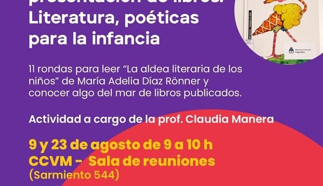 Agosto. Ciclo de lectura: Literatura, poéticas para la infancia