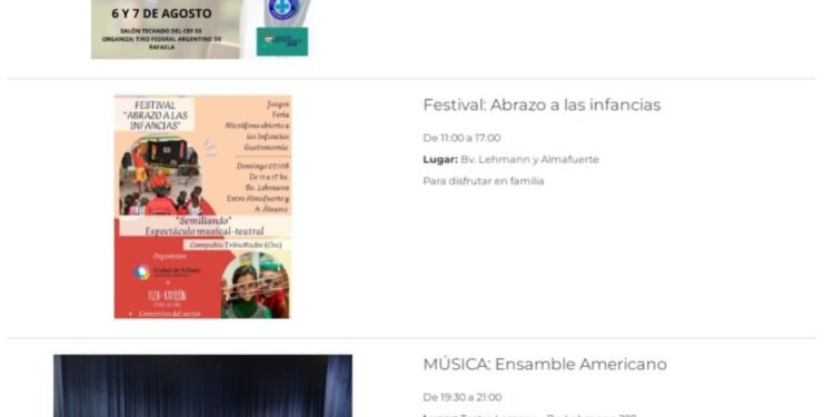 Eventos del fin de semana en Rafaela
