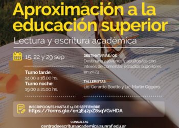 La UNRaf dictará un taller preparatorio sobre lectura y escritura académica