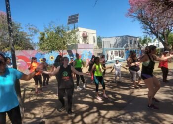 Con la clase de ritmos, Rafaela en Acción llegó a la Plaza Eva Perón