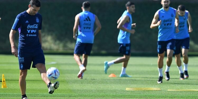Argentina volvió a las prácticas y Scaloni analiza cambios