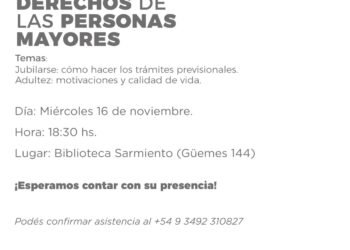 Jubilación y derechos de las personas mayores, tema de una charla