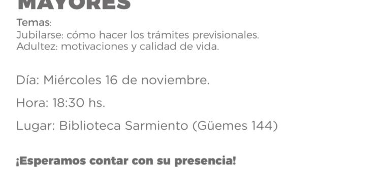 Jubilación y derechos de las personas mayores, tema de una charla