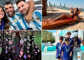 El álbum de fotos de Antonela Roccuzzo en Qatar: playa, familia y el increíble detalle en una selfie con Messi y el Kun Agüero