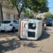 Choque y vuelco en plena tarde en barrio Alberdi