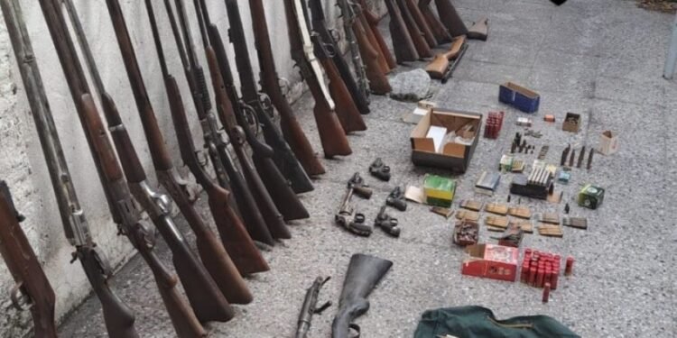 Llamó a la policía por la cantidad de armas que guardaba su hermano: tenía decenas de escopetas