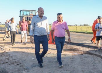 Perotti recorrió las obras de la RP 70 en Bella Italia