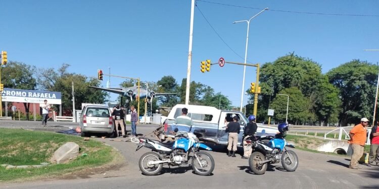 Fuerte choque en otro cruce semaforizado de la travesía urbana de la 34