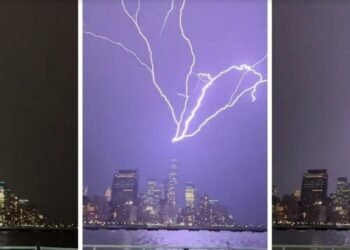 Estados Unidos Impactante video: un rayo cayó sobre el edificio One World Trade Center de Nueva York