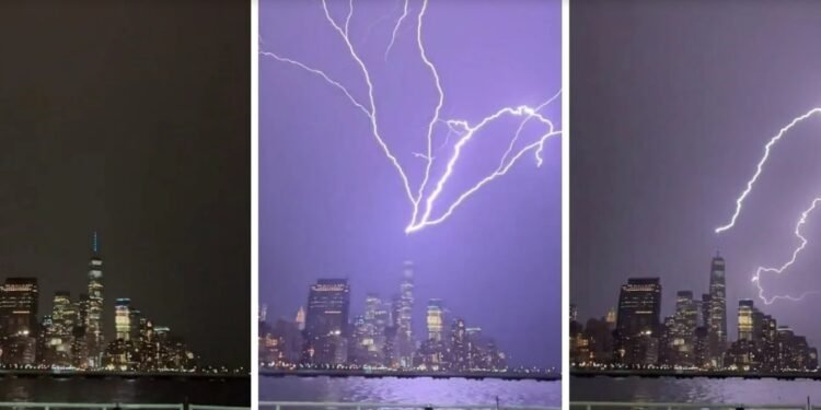 Estados Unidos Impactante video: un rayo cayó sobre el edificio One World Trade Center de Nueva York