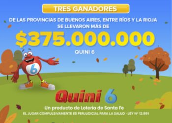 ¡TRES APOSTADORES SE REPARTIERON MÁS DE $375 MILLONES EN EL QUINI 6!