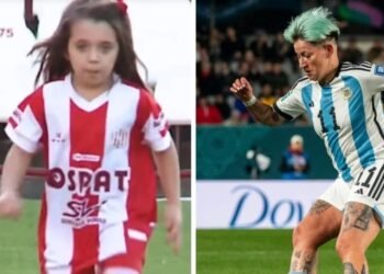 Helena, la pequeña futbolista de Unión que emocionó a una jugadora de la Selección Argentina