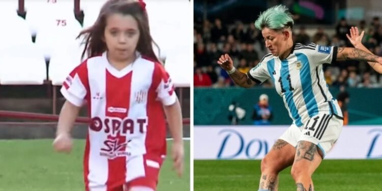 Helena, la pequeña futbolista de Unión que emocionó a una jugadora de la Selección Argentina