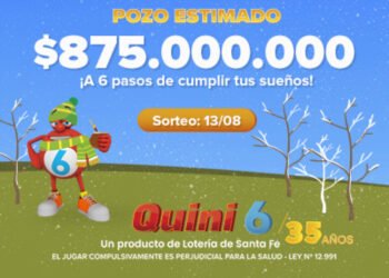 ¡EL QUINI 6 PONE EN JUEGO $875 MILLONES ESTIMADOS PARA EL DOMINGO!