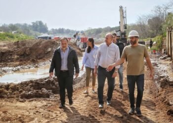 Trabajos de estabilización de la cascada del Arroyo Saladillo