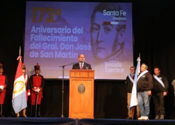 Perotti encabezó el acto por el 173º aniversario del fallecimiento del General José de San Martín