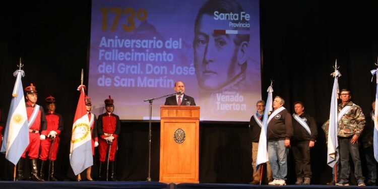 Perotti encabezó el acto por el 173º aniversario del fallecimiento del General José de San Martín