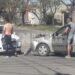 Duro choque entre dos automóviles