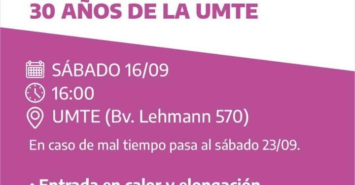 Caminata recreativa 2K por los 30 años de la UMTE