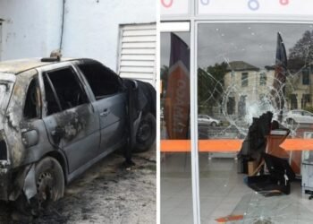 Se investiga Vandalismo en Santa Fe: dos autos incendiados y una vidriera rota