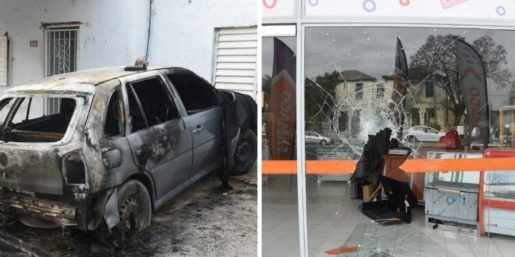 Se investiga Vandalismo en Santa Fe: dos autos incendiados y una vidriera rota