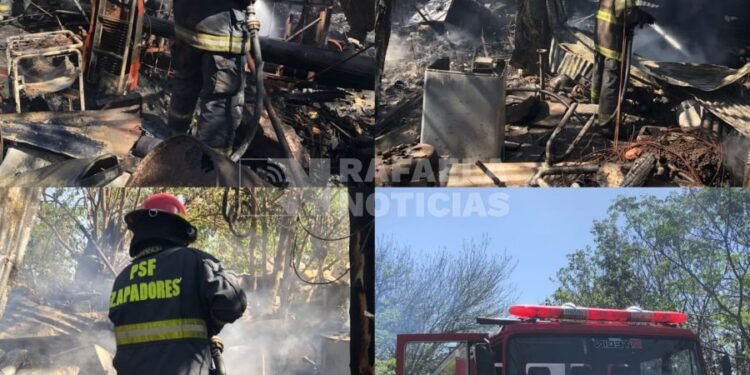 Asentamiento Sur: incendio total de una vivienda