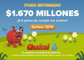 ESTE DOMINGO SE VIENE UN POZO DE $1.670 MILLONES ESTIMADOS EN EL QUINI 6