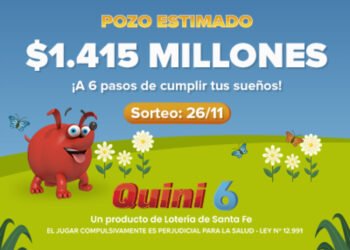 ¡ESTE DOMINGO SE VIENE UN POZO DE $1.415 MILLONES ESTIMADOS EN EL QUINI 6!