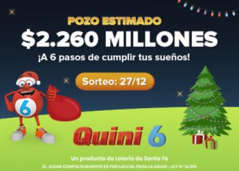 ¡ESTA NOCHE EL QUINI 6 OFRECERÁ UN ASOMBROSO POZO DE $2.260 MILLONES ESTIMADOS!