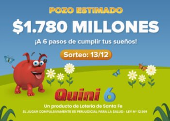 ¡ESTA NOCHE EL QUINI 6 OFRECERÁ UN ASOMBROSO POZO DE $1.780 MILLONES ESTIMADOS!