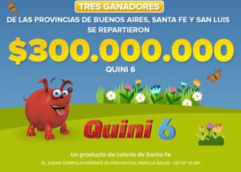 ¡TRES APOSTADORES SE REPARTIERON $300 MILLONES EN EL QUINI 6!