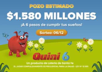 ¡ESTA NOCHE EL QUINI 6 OFRECERÁ UN ASOMBROSO POZO DE $1.580 MILLONES ESTIMADOS!