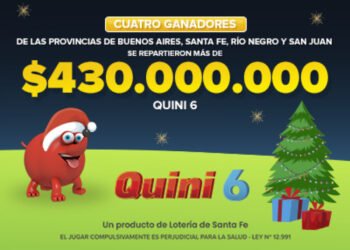 ¡CUATRO APOSTADORES SE REPARTIERON MÁS DE $430 MILLONES EN EL QUINI 6!