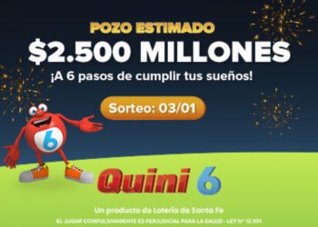¡ESTA NOCHE EL QUINI 6 OFRECERÁ UN ASOMBROSO POZO DE $2.500 MILLONES ESTIMADOS!