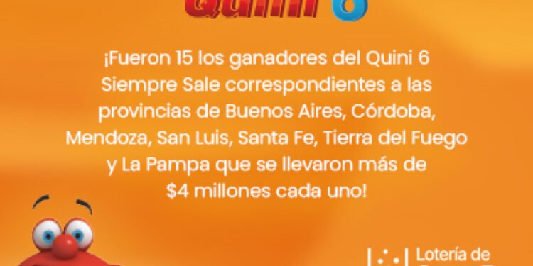¡FUERON 15 LOS GANADORES EN TODO EL PAÍS EN EL SIEMPRE SALE DE QUINI 6!