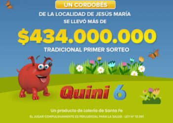 ¡UN CORDOBÉS SE LLEVÓ MÁS DE $434 MILLONES EN EL QUINI!