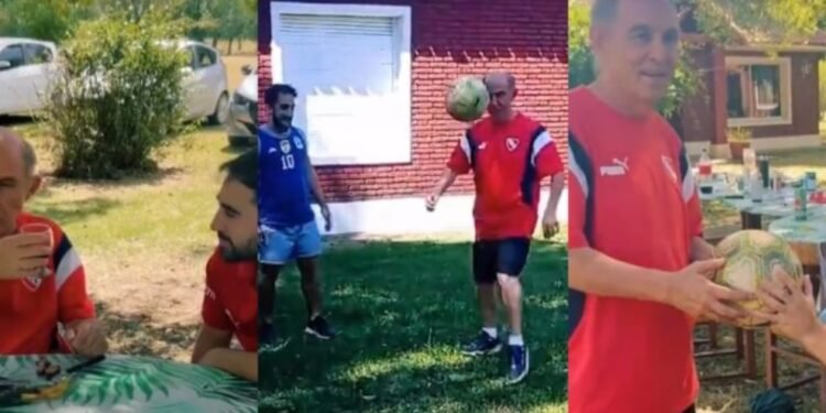 Asado, jueguitos y anécdotas: Ricardo Bochini cayó a una despedida de soltero