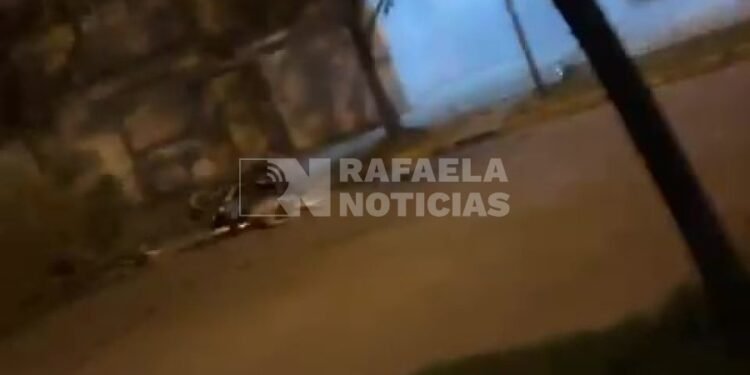Pudo ser tragedia: tremendo golpe de una motociclista tras la caída de una rama de árbol